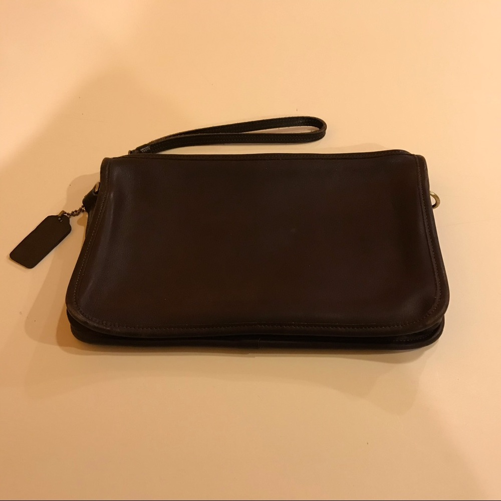 Coach vintage brown leather wristlet
